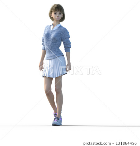 穿著針織衣服的年輕女子 131864456