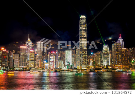 香港維多利亞港中心區夜間 香港維多利亞港中心區夜間 131864572