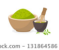 Matcha green tea powder stock illustration 131864586