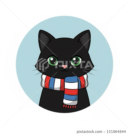 Cat wearing a scarf 131864844