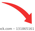 下降彎曲紅色箭頭的簡單圖示 131865161
