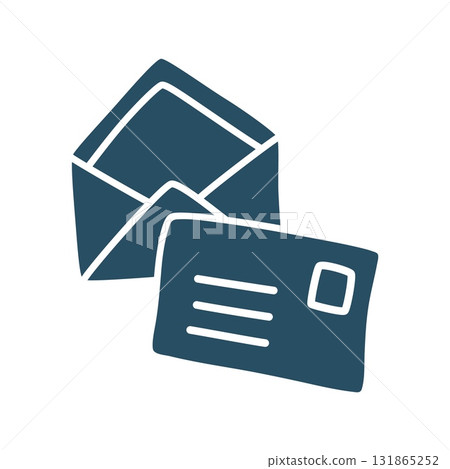 Doodle Open envelope with letter icon hand drawn in a modern minimalistic style Doodle Open envelope with letter icon hand drawn in a modern minimalistic style 131865252