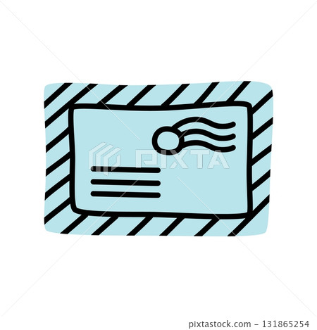 Doodle letter envelope icon hand drawn in a modern minimalistic style Doodle letter envelope icon hand drawn in a modern minimalistic style 131865254