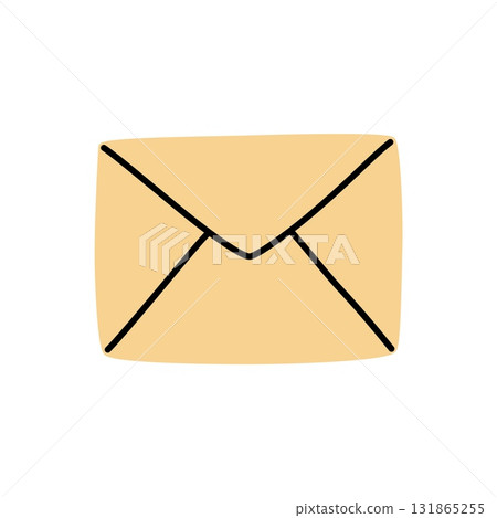 Doodle letter envelope icon hand drawn in a modern minimalistic style 131865255