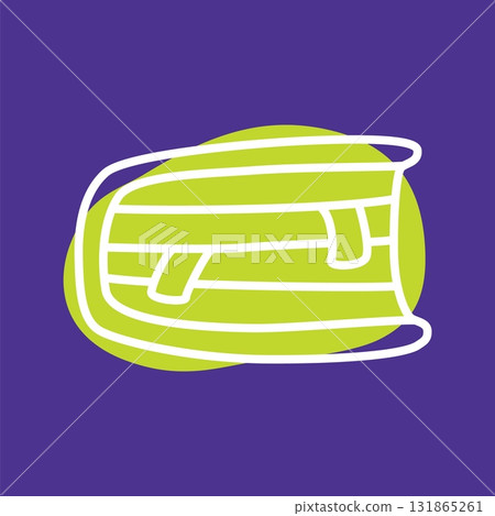 Doodle book icon hand drawn with thin line and colorful blob Doodle book icon hand drawn with thin line and colorful blob 131865261