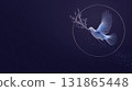Glowing Dove with Olive Branch Symbol of Peace 131865448