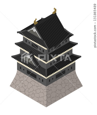 Isometric illustration: Japanese castle 131865489
