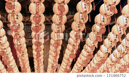 the lanterns hack in the Sanfong temple. It's a Taoist temple originally built in the early 1600s in kaohsiung, taiwan 131866752