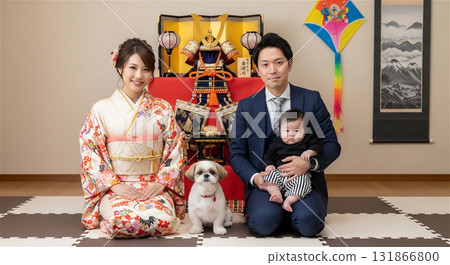 Celebrating Boys' Day with family + dog 131866800