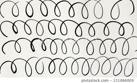 Hand-drawn lines, ink lines, and rotating brush strokes 131866809