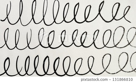 Hand-drawn lines, ink lines, and rotating brush strokes 131866810