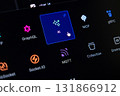 Digital interface screen displays a glowing blue AI icon actively selected by a precise mouse pointer, signifying crucial artificial intelligence for modern software applications 131866912