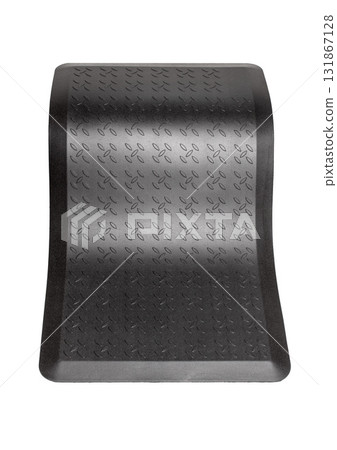 Black anti-icing non-skid mat protecting from ice slick. 131867128