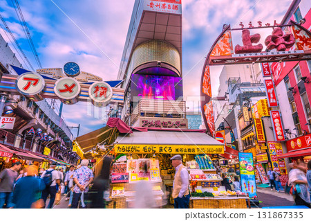 Tokyo cityscape, Japan, October 10th. Inbound tourism continues... View of Ameyoko and other areas bustling with foreign tourists. Tokyo cityscape, Japan, October 10th. Inbound tourism continues... View of Ameyoko and other areas bustling with foreign tourists. 131867335