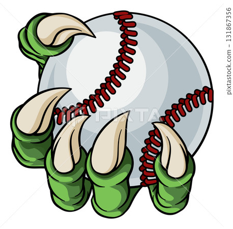 Baseball Ball Claw Cartoon Monster Animal Hand 131867356