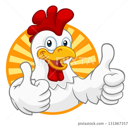 Chicken Cartoon Rooster Cockerel Character 131867357
