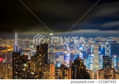Hong Kong Million Dollar Night View View from Victoria Peak 131867492