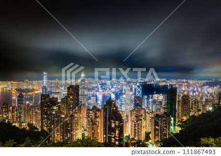從太平山頂欣賞香港百萬美元夜景 131867493