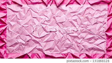 Pink background made of crumpled paper Pink background made of crumpled paper 131868128