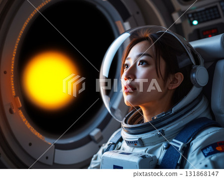 Image of a future female astronaut: AI-generated image 131868147
