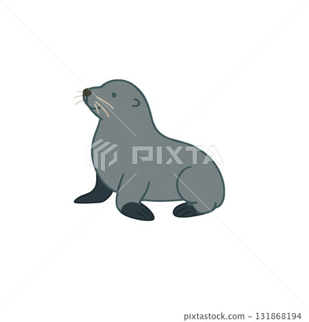 Seal color icon, animal, illustration, material, no background, document creation 131868194