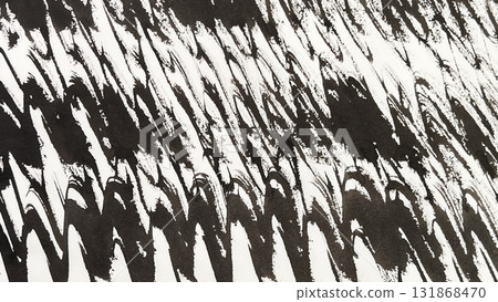 Hand-drawn ink and brush drawings, ink lines, brushed rotating wavy lines, brush and ink scratched grunge backgrounds 131868470