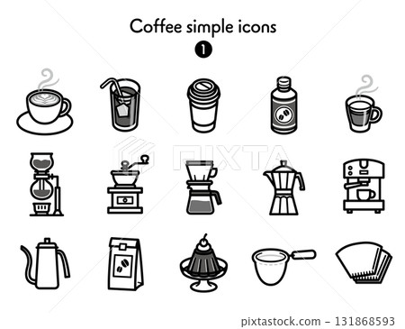 Simple icon collection Coffee 131868593