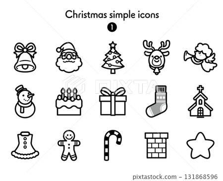 簡單圖標集合聖誕節 131868596