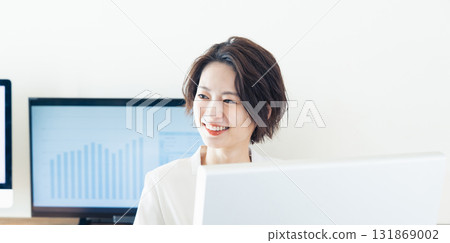 Businesswoman working with digital transformation tools 131869002