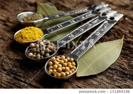 spices on spoon 131869186