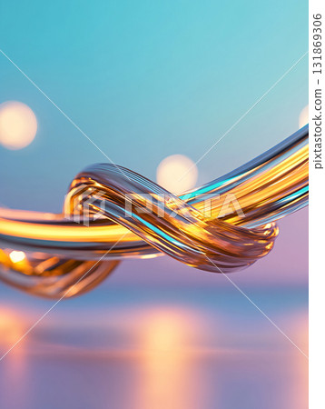 Sparking electric cables and glowing fiber optics. fiber optical abstract background. AI Generated. 131869306