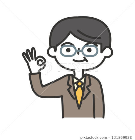 Senior businessman giving an OK sign 131869928