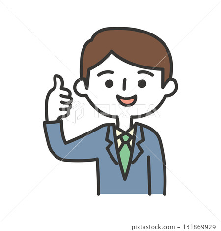 Businessman posing with thumbs up 131869929