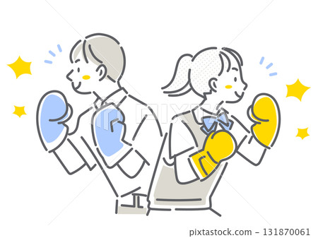 A simple and stylish line drawing of a high school student confidently taking an entrance exam A simple and stylish line drawing of a high school student confidently taking an entrance exam 131870061