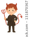 Illustration material of a cute little devil with horns and a tail 131870367
