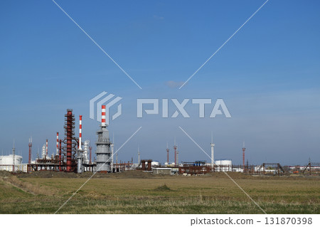 Distillation columns, pipes and other equipment furnaces refinery. Distillation columns, pipes and other equipment furnaces refinery. 131870398