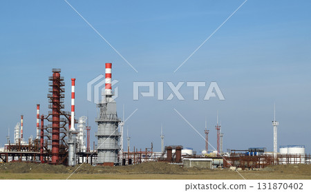 Distillation columns, pipes and other equipment furnaces refinery. Distillation columns, pipes and other equipment furnaces refinery. 131870402