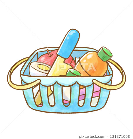 玩具屋水彩畫(放在淺藍色的籃子裡) 玩具屋水彩畫(放在淺藍色的籃子裡) 131871008