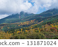The Daisetsuzan mountain range and autumn foliage seen from Tokachidake Bogakudai 131871024