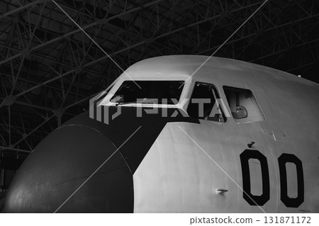 Cockpit window of a large transport aircraft 131871172