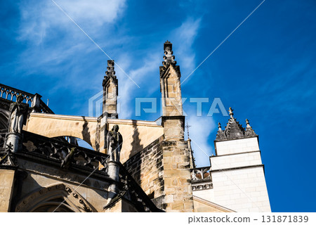 Historic Bayonne Cathedral under a bright blue sky in the city of Bayonne, in the heart of the French Basque Country Historic Bayonne Cathedral under a bright blue sky in the city of Bayonne, in the heart of the French Basque Country 131871839