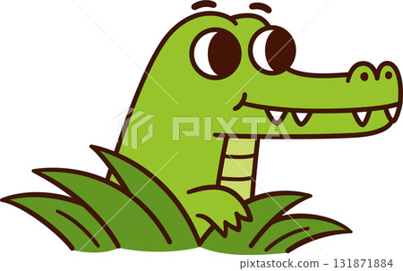 Cute cartoon crocodile 131871884
