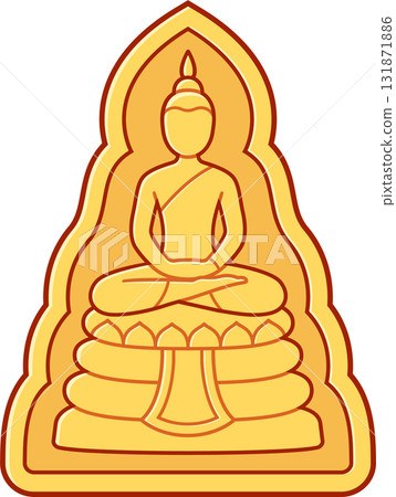 Thai golden Buddha statue or amulet 131871886