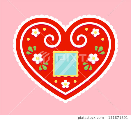 Licitar heart shaped Croatian gingerbread cookie 131871891