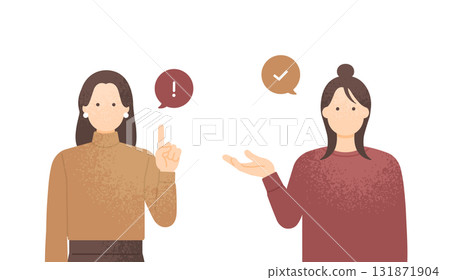 為了吸引註意力，有些女士指著螢幕說「點擊此處了解更多」。廣告和橫幅材料。 131871904
