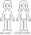 Child body template boy and girl 131871935