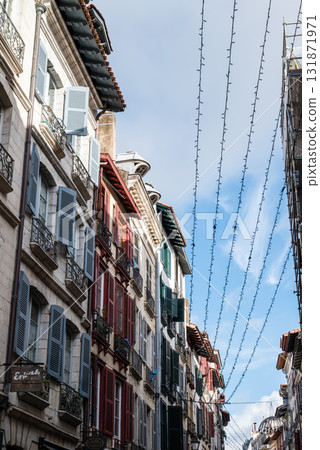 A street lined with historic buildings in Bayonne, the heart of the French Basque Country A street lined with historic buildings in Bayonne, the heart of the French Basque Country 131871971