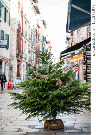 A street lined with historic buildings in Bayonne, the heart of the French Basque Country A street lined with historic buildings in Bayonne, the heart of the French Basque Country 131871972