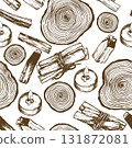 Aromatherapy, Palo Santo tree seamless pattern. Sketch style illustration. 131872081