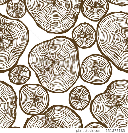 Seamless pattern of wood cuts, vector illustration in sketch style 131872183
